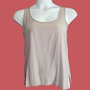 Grey Silk Racerback Bi-Level Tank Top by Eight Sixty, Size L